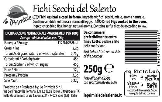 Dried Figs Baked in the Oven Coupled 250gr