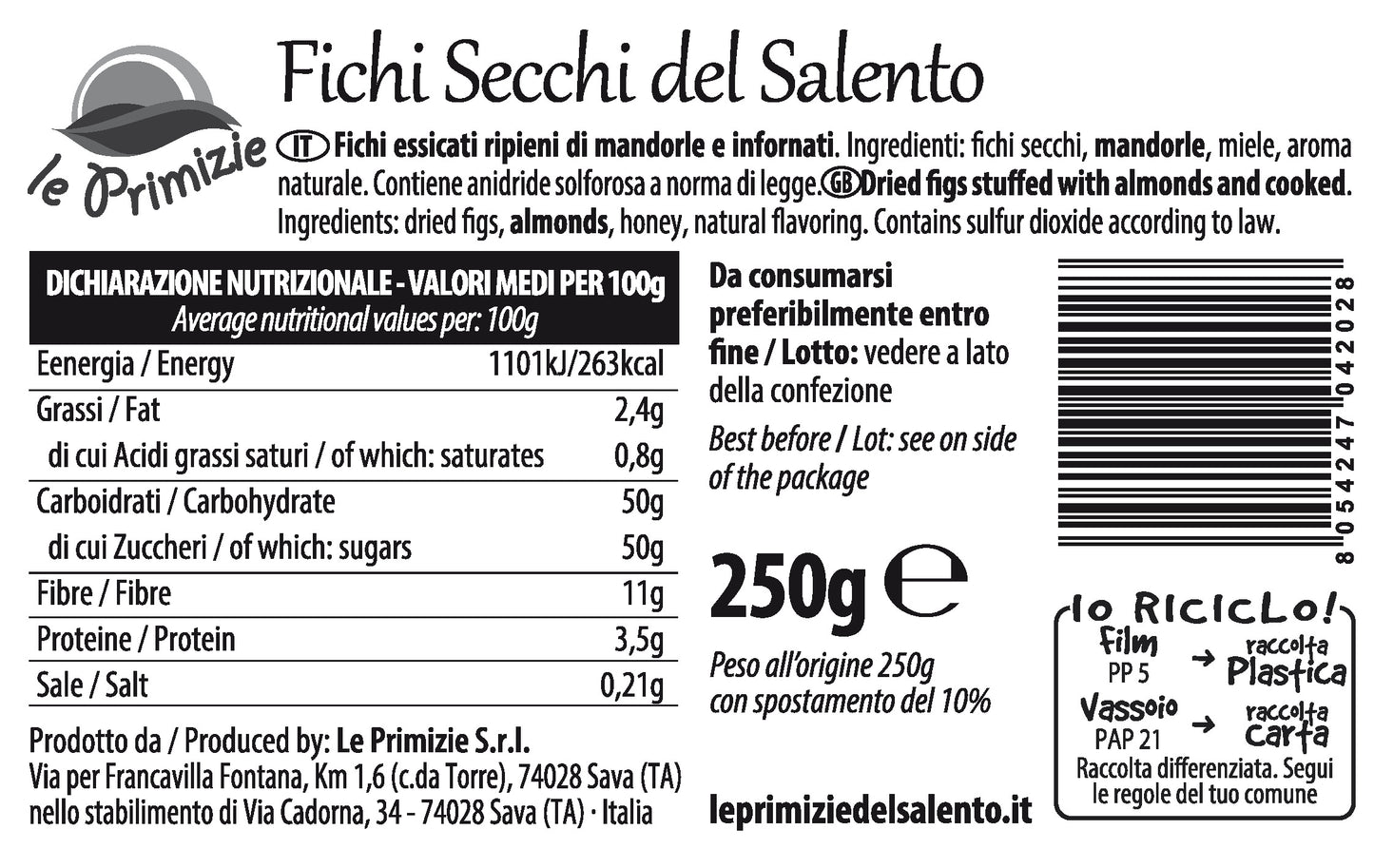 Fichi Secchi Mandorlati Cotti al Forno Accoppiati 250gr