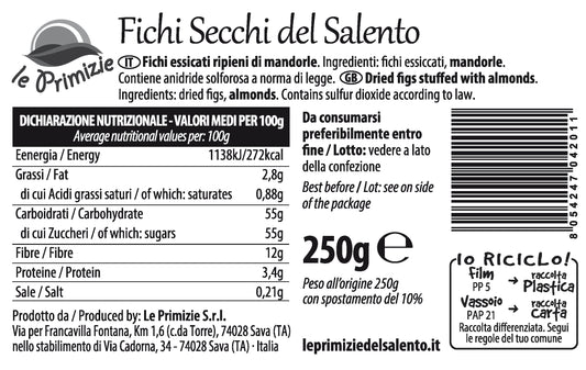 Coupled Natural Almond Dried Figs 250gr