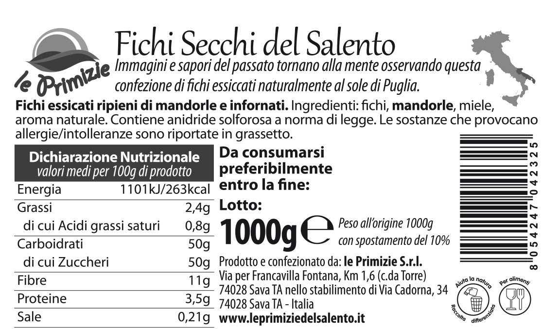 Fichi Secchi Mandorlati Cotti al Forno Accoppiati - Secchiello da 1Kg