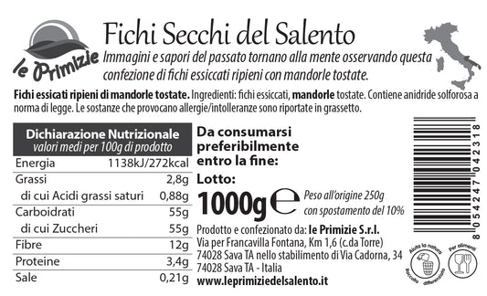 Coupled Natural Almond Dried Figs - 1Kg Bucket