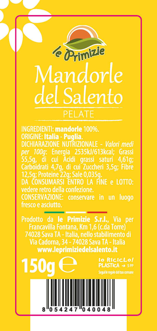 Apulian peeled almonds 150gr