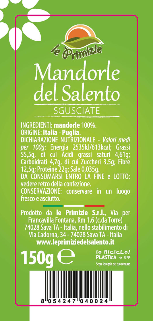 Shelled Apulian Almonds 150gr