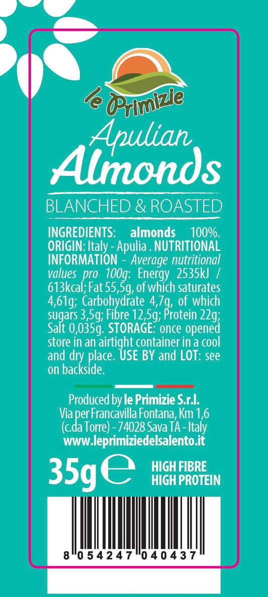 Peeled and Roasted Apulian Almonds - Bag 35gr